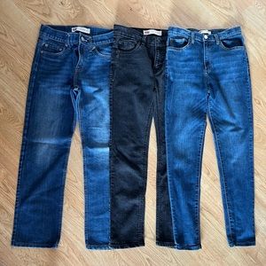 Levis 510, 514, 730 skinny, straight, high rise skinny Girls size 14 jeans lot